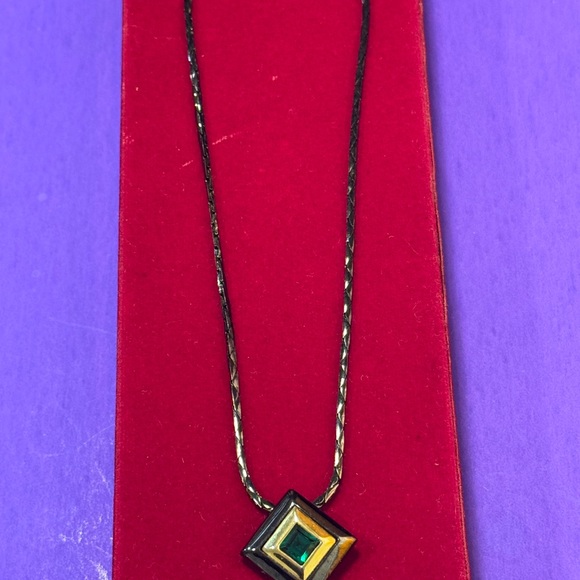 Yves Saint Laurent Black and Gold Geometric Necklace - Picture 12 of 13